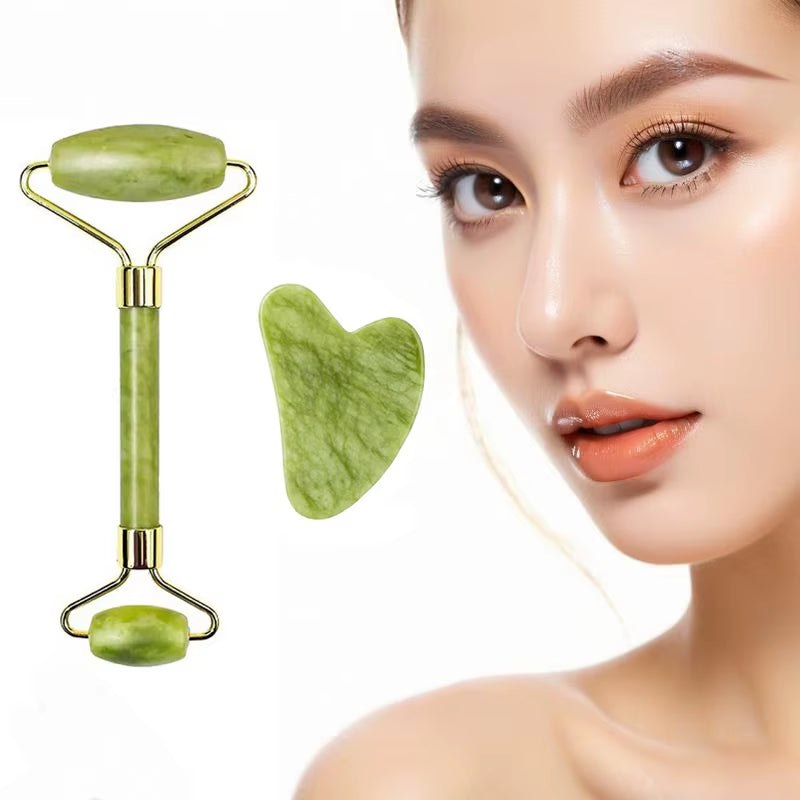 2 Uds Gua Sha Piedra Natural Gowoman Gua Sha Piedra Facial Gua Sha Rodillo De Visage Para Herramienta De Masaje Facial Raspador Gouache LBHL07