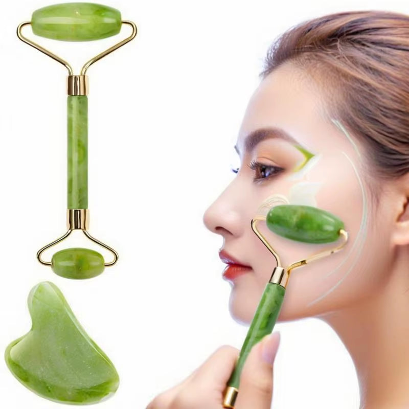 2 Uds Gua Sha Piedra Natural Gowoman Gua Sha Piedra Facial Gua Sha Rodillo De Visage Para Herramienta De Masaje Facial Raspador Gouache LBHL07