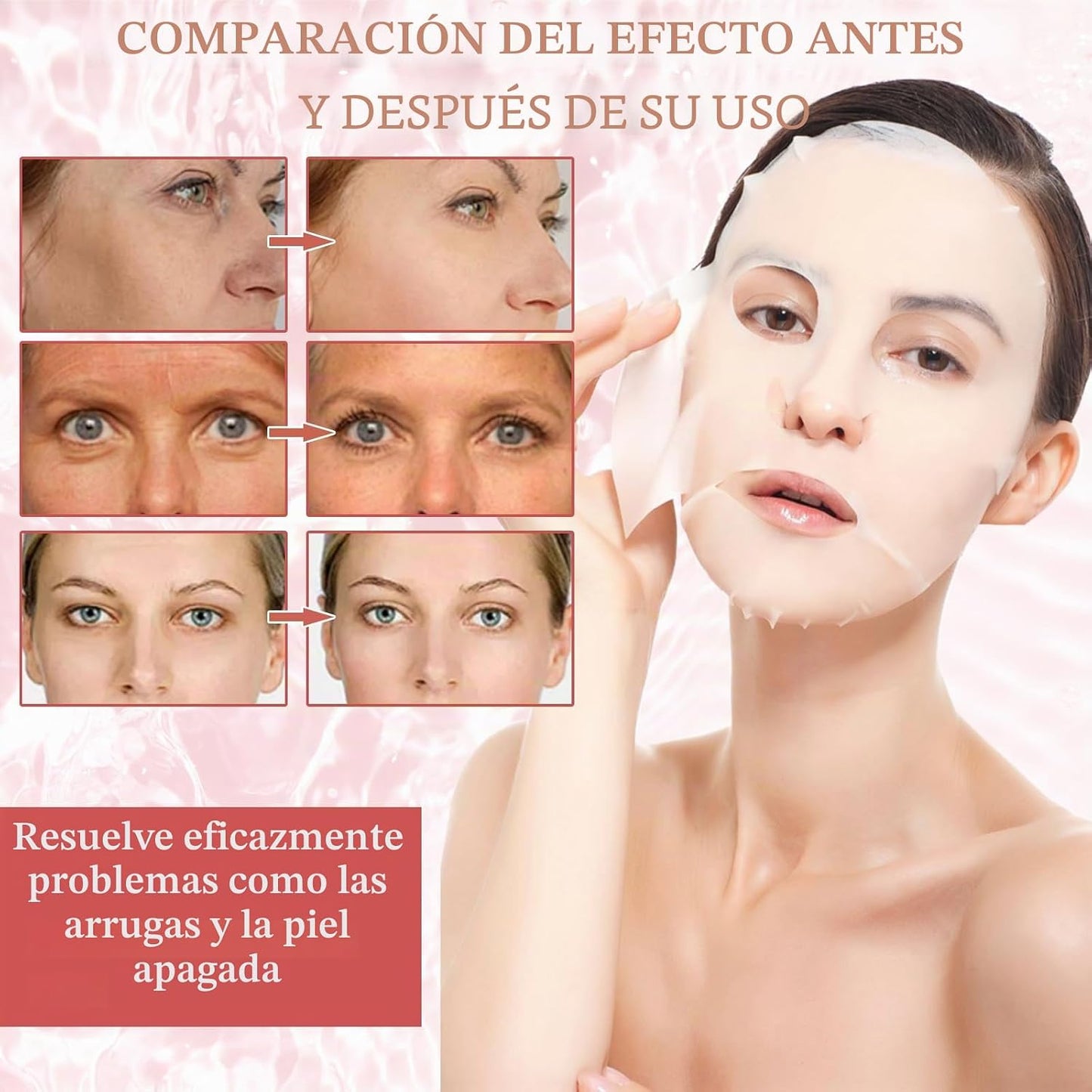 Bio Collagen Real Deep Mask, Mascarilla Colágeno Noche, Mascarilla De Colageno,Collagen Mask for Face Overnight, Hidratante, Lifting Y Encoge Los Poros
