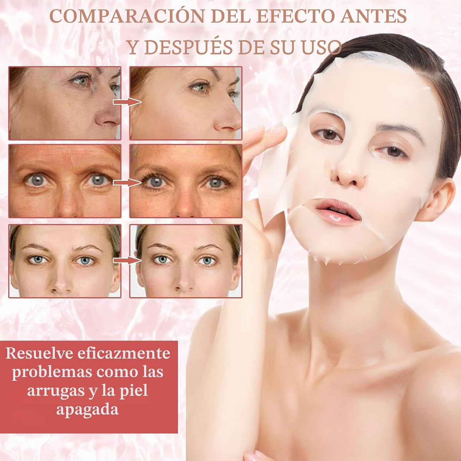 Bio Collagen Real Deep Mask, Mascarilla Colágeno Noche, Mascarilla De Colageno,Collagen Mask for Face Overnight, Hidratante, Lifting Y Encoge Los Poros