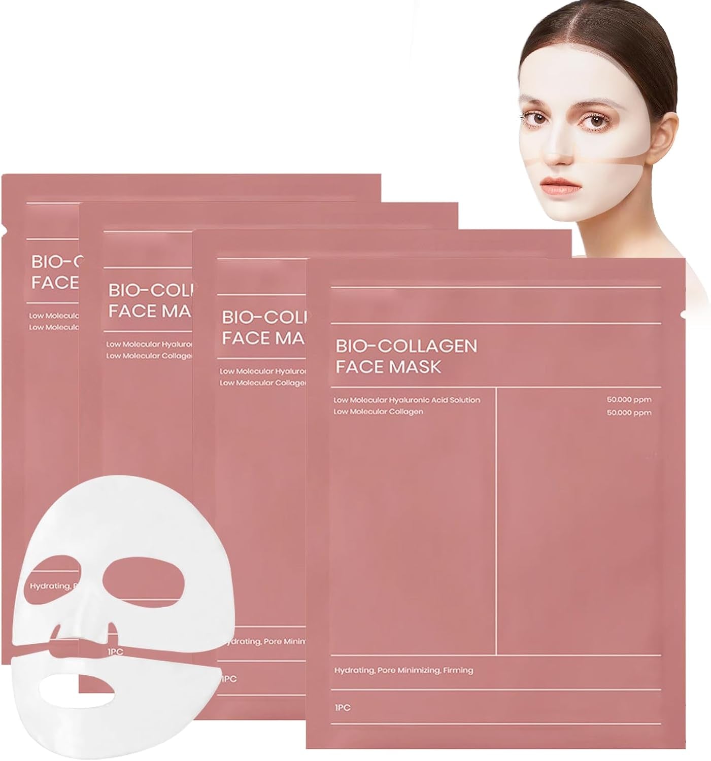 Bio Collagen Real Deep Mask, Mascarilla Colágeno Noche, Mascarilla De Colageno,Collagen Mask for Face Overnight, Hidratante, Lifting Y Encoge Los Poros