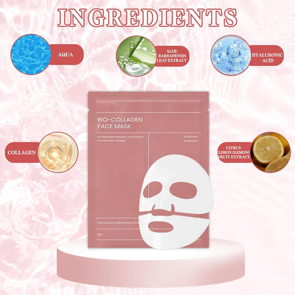 Bio Collagen Real Deep Mask, Mascarilla Colágeno Noche, Mascarilla De Colageno,Collagen Mask for Face Overnight, Hidratante, Lifting Y Encoge Los Poros